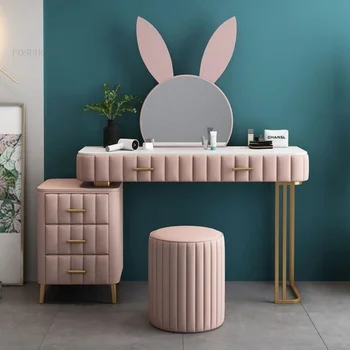Скандинавская мебель для дома Выдвижные комоды Легкий Роскошный шкаф для хранения в спальне Современный минималистичный туалетный столик в общежитии для женщин