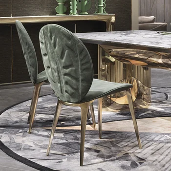 Итальянские кожаные обеденные стулья для столовой Мебель Легкая Роскошная Простая Ресторанный стол и спинка стула Дизайнерский стул