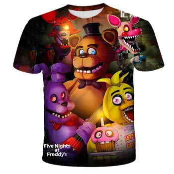 Детская футболка Nights At Freddy для мальчиков И девочек, Летние Детские топы, Тройники, Детские Футболки, Одежда для детей от 1 до 14 лет, Детская Уличная одежда
