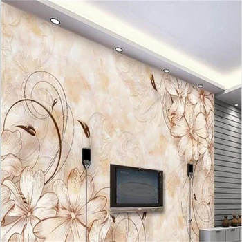 beibehang Настройте любой размер 3D art пляжная фотография цветок мрамор спальня ТВ фон обои украшение дома фрески