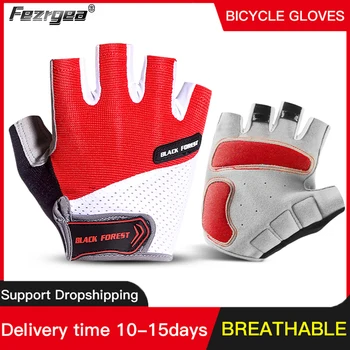Велосипедные перчатки на полпальца, уличные мужские и женские спортивные нескользящие перчатки для фитнеса, тяжелой атлетики, велосипедные перчатки на полпальца